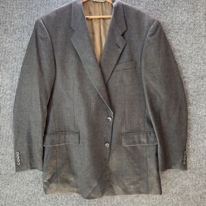 Vintage Wool Blazer‎ Mens 44L Houndstooth Evan Picone Retro Preppy Dark Academia